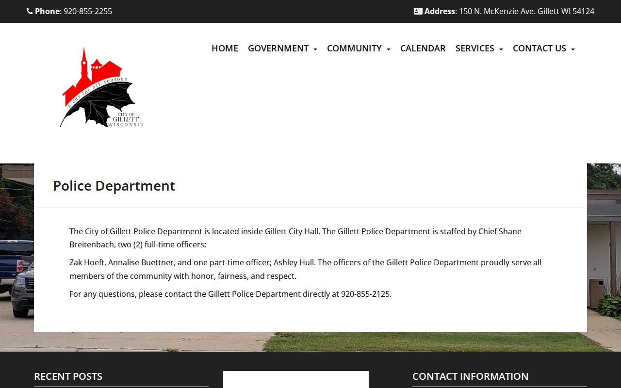 Oconto County Gillett Police Department arrest record source